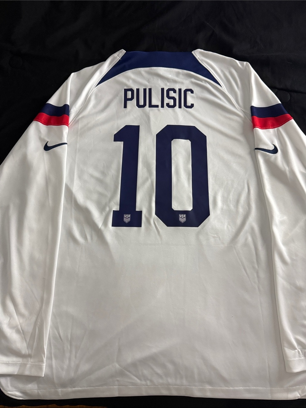USA 🇺🇸 #10 Christian Pulisic 2022 FIFA World Cup Nike Home Long Sleeve Jersey